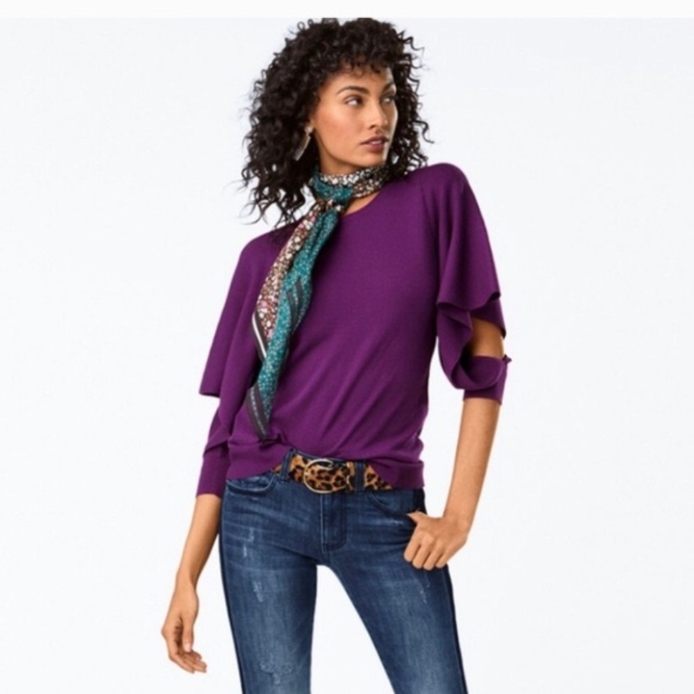 Cabi Peek Pullover Sweater French Violet 3708 M